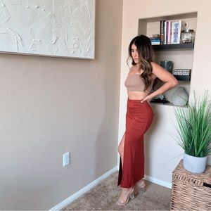 Burnt Orange Maxi Skirt